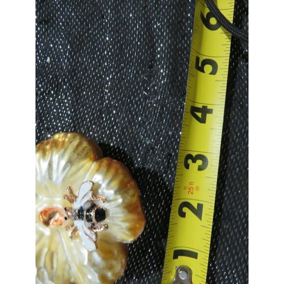 BOGO Handblown Glass Christmas Ornament Flower & Enamel Metal Bee crystal stones - Picture 6 of 6